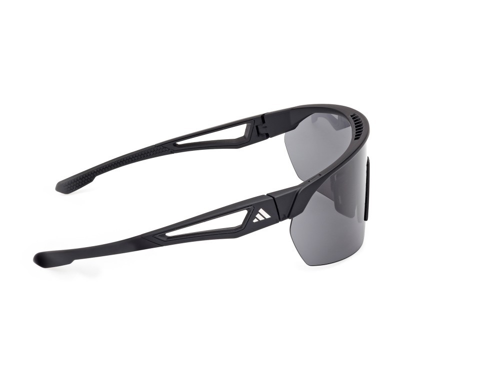 Sunglasses Adidas Sport SP0103 (02A) color nero opaco shape mask lenses high contrast - fumo