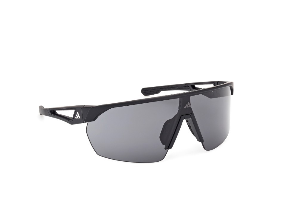 Sunglasses Adidas Sport SP0103 (02A) color nero opaco shape mask lenses high contrast - fumo