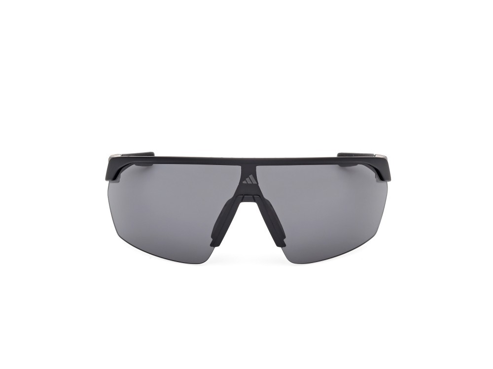 Sunglasses Adidas Sport SP0103 (02A) color nero opaco shape mask lenses high contrast - fumo