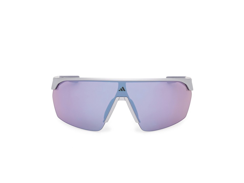 Occhiali da sole Adidas Sport SP0103 (20Z) colore grigio opaco forma mask lenti high contrast - viola sfumato-specchiato