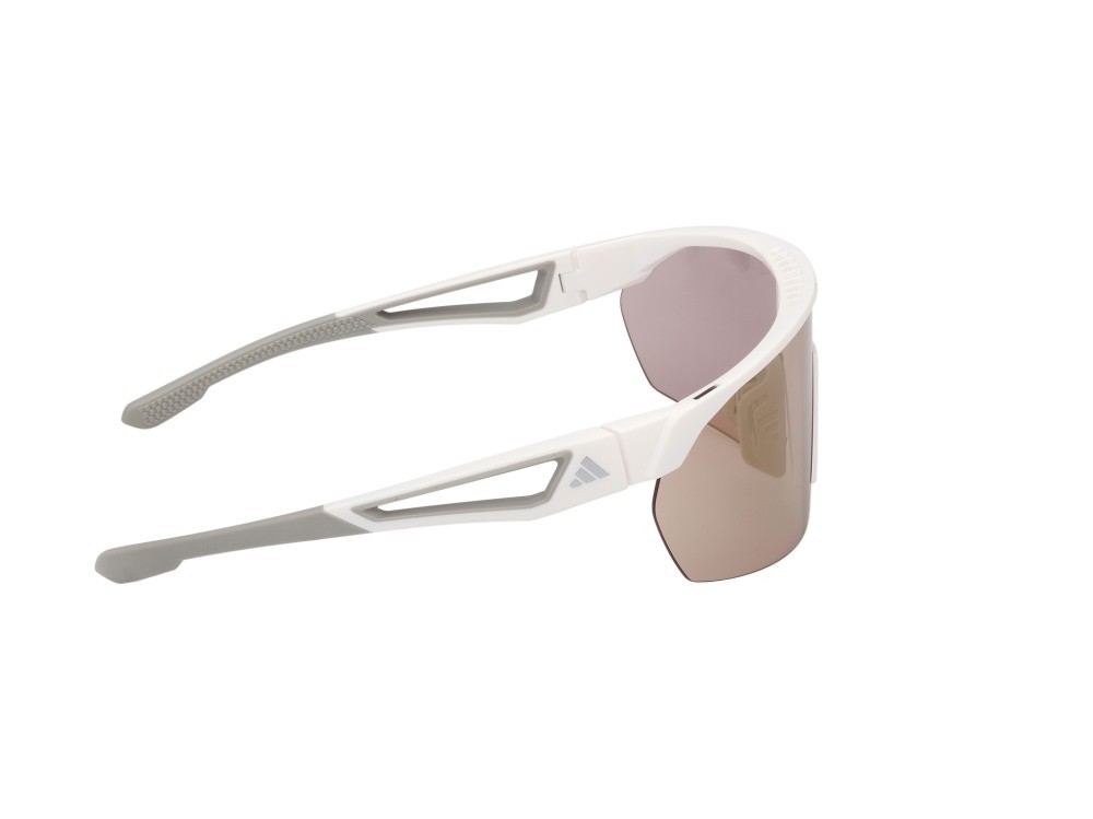 Sonnenbrillen Adidas Sport SP0103 (21G) farbe bianco opaco - bianco/monocolore form maske gläser high contrast - marrone specchiato