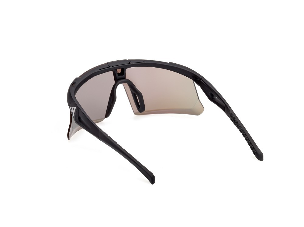 Occhiali da sole Adidas Sport Dunamis Evo-S SP0107 (02L) colore nero opaco forma mask lenti high contrast - roviex specchiato