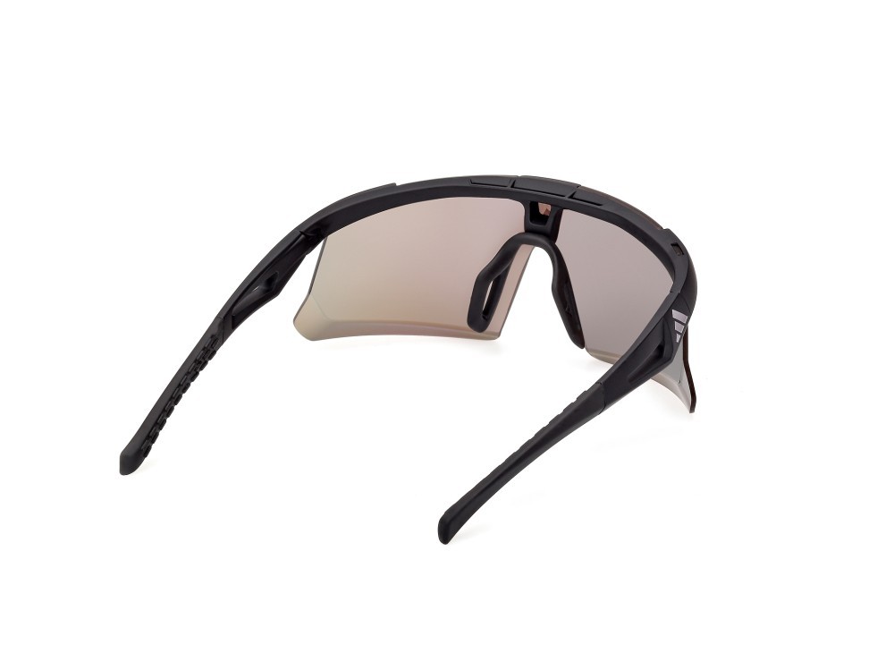 Occhiali da sole Adidas Sport Dunamis Evo-S SP0107 (02L) colore nero opaco forma mask lenti high contrast - roviex specchiato