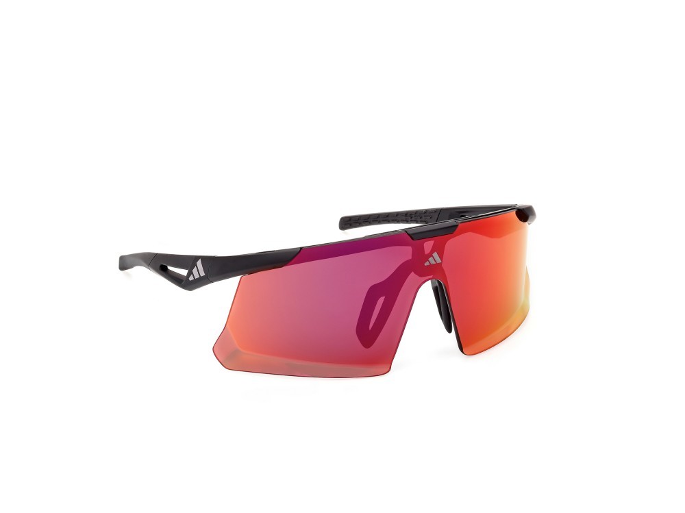 Occhiali da sole Adidas Sport Dunamis Evo-S SP0107 (02L) colore nero opaco forma mask lenti high contrast - roviex specchiato