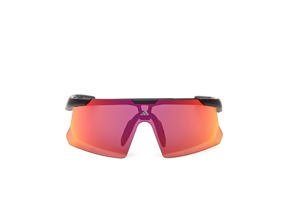 Occhiali da sole Adidas Sport Dunamis Evo-S SP0107 (02L) colore nero opaco forma mask lenti high contrast - roviex specchiato