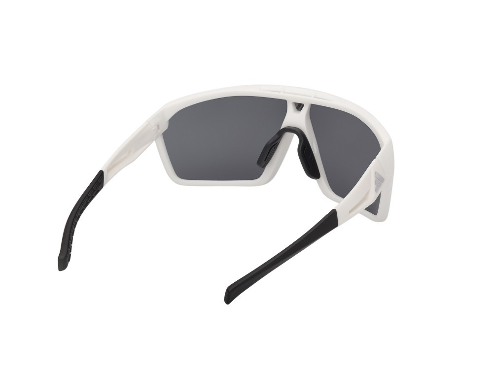 Sunglasses Adidas Sport SP0108 (21A) color bianco opaco shape mask lenses high contrast - fumo