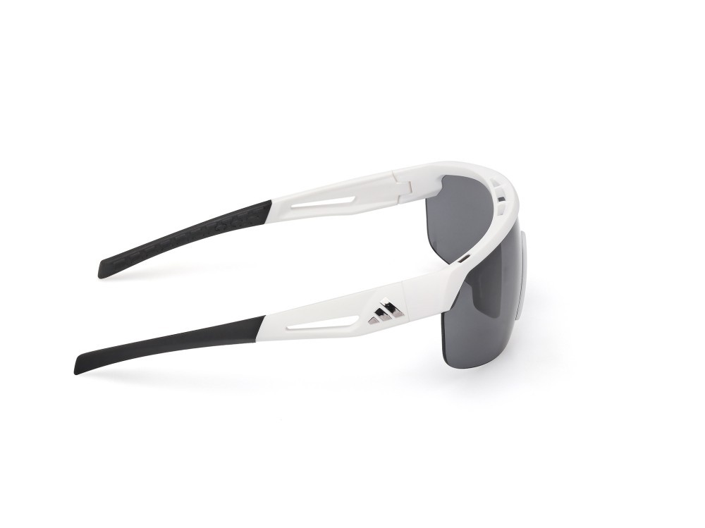 Occhiali da sole Adidas Sport SP0109 (21A) colore bianco opaco forma mask lenti high contrast - fumo 