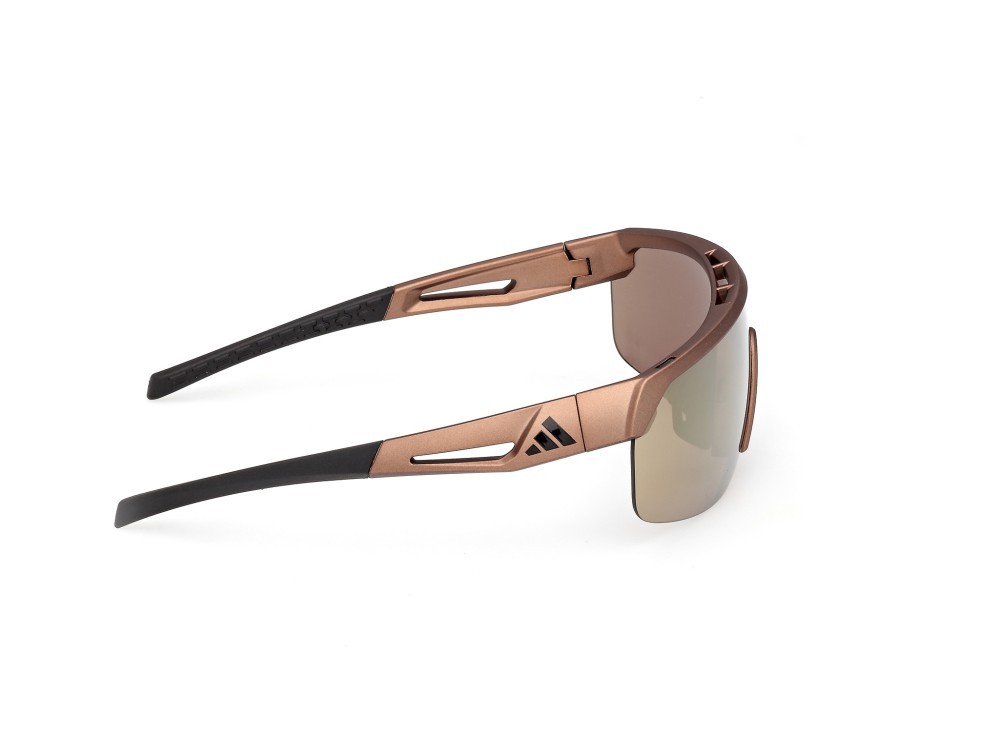 Occhiali da sole Adidas Sport SP0109 (49G) colore marrone scuro opaco forma mask lenti high contrast - marrone specchiato