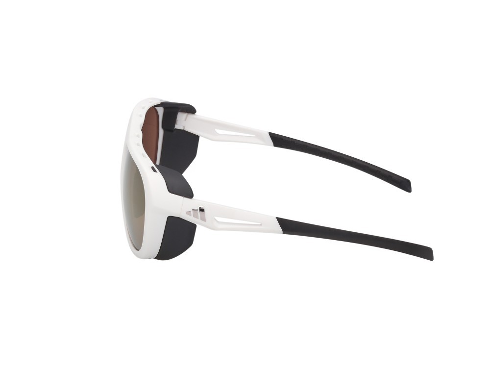 Sonnenbrillen Adidas Sport SP0110 (21G) farbe bianco opaco - bianco/monocolore form aviator gläser high contrast - marrone specchiato