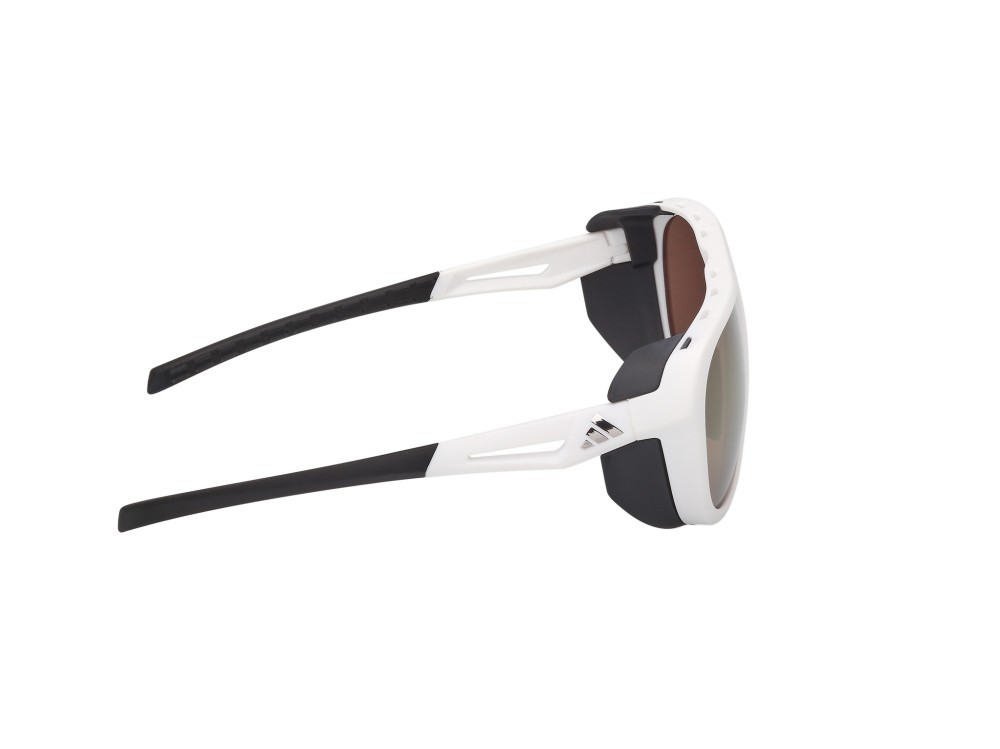 Sonnenbrillen Adidas Sport SP0110 (21G) farbe bianco opaco - bianco/monocolore form aviator gläser high contrast - marrone specchiato