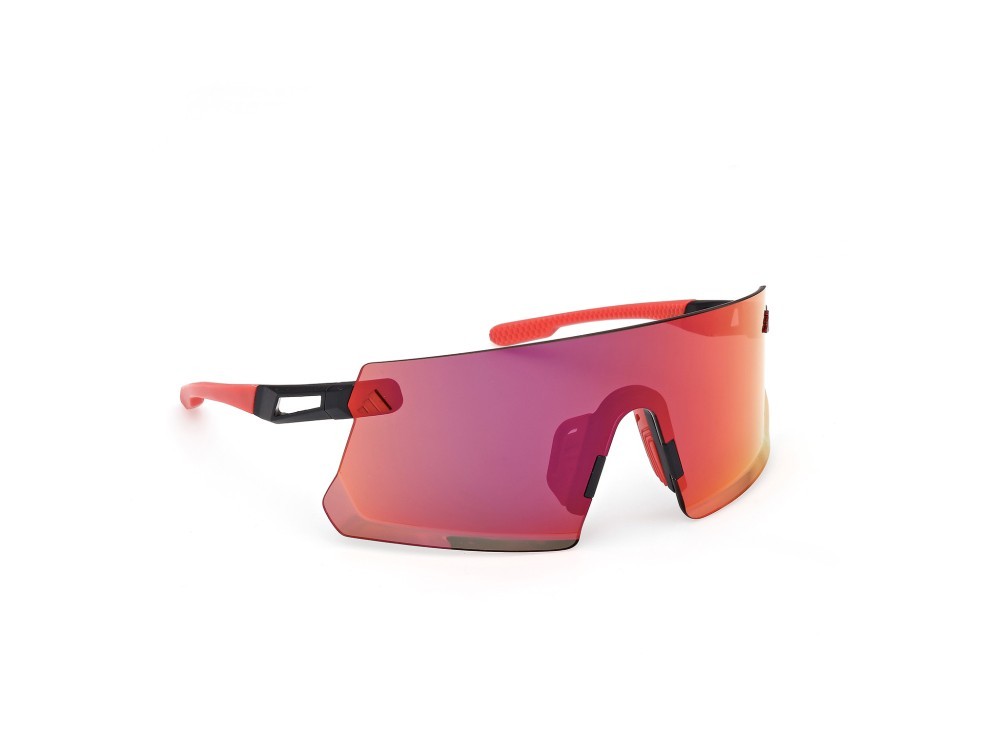 Occhiali da sole Adidas Sport Dunamis S SP0113 (02L) colore nero opaco forma mask lenti high contrast - roviex specchiato