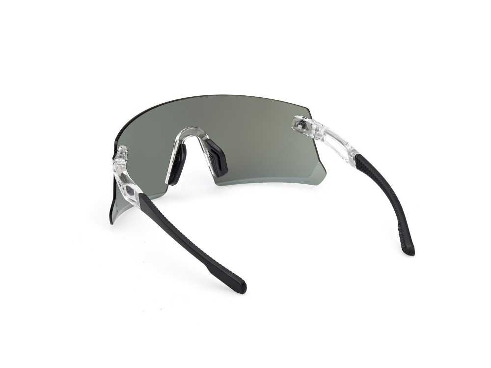 Occhiali da sole Adidas Sport Dunamis S SP0113 (26X) colore cristallo - cristallo/monocolore forma mask lenti high contrast - blu specchiato