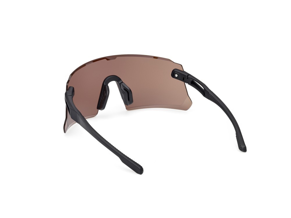 Occhiali da sole Adidas Sport Dunamis Pro S SP0114 (02G) colore nero opaco forma mask lenti high contrast - marrone specchiato