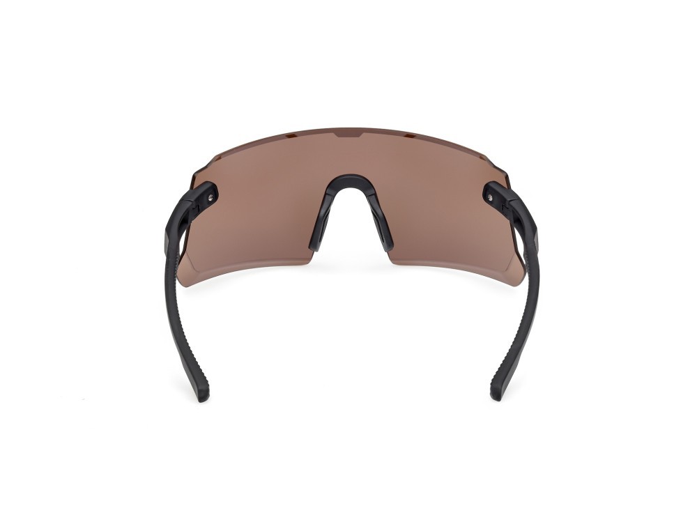 Occhiali da sole Adidas Sport Dunamis Pro S SP0114 (02G) colore nero opaco forma mask lenti high contrast - marrone specchiato