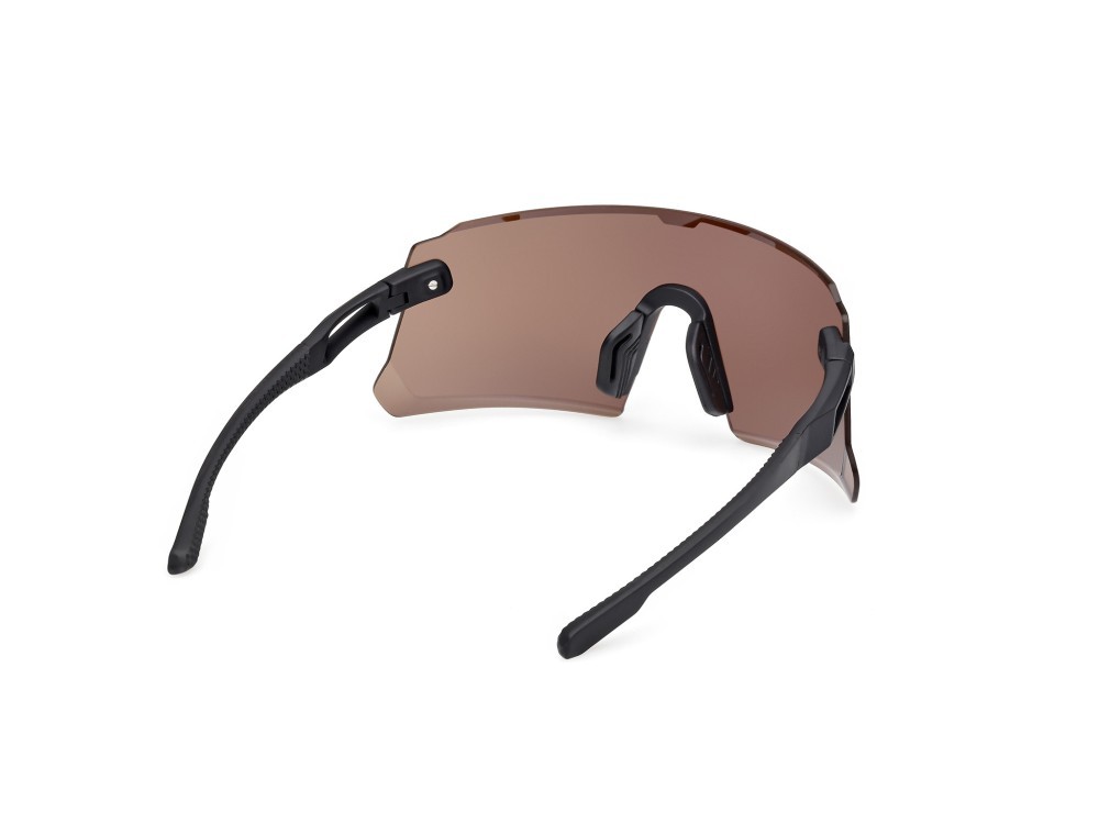 Occhiali da sole Adidas Sport Dunamis Pro S SP0114 (02G) colore nero opaco forma mask lenti high contrast - marrone specchiato
