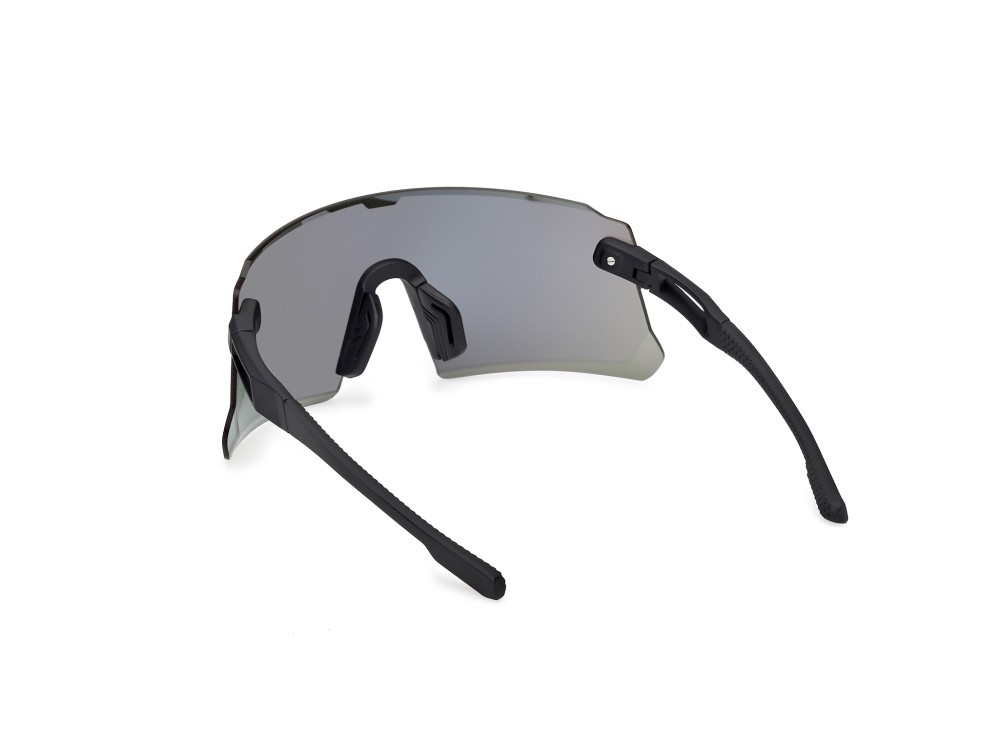 Occhiali da sole Adidas Sport Dunamis Pro S SP0114 (02Q) colore nero opaco forma mask lenti high contrast - verde specchiato