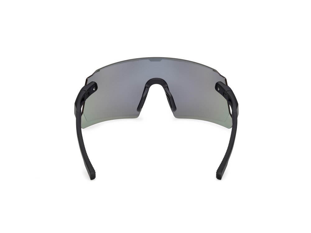 Occhiali da sole Adidas Sport Dunamis Pro S SP0114 (02Q) colore nero opaco forma mask lenti high contrast - verde specchiato