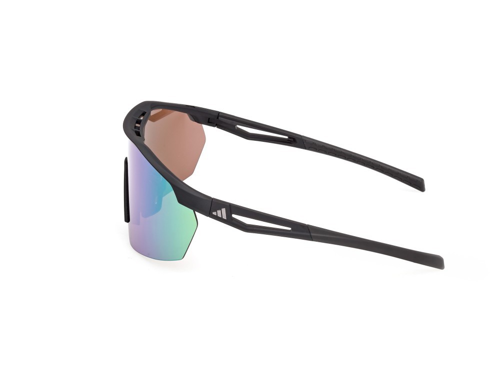 Sunglasses Adidas Sport Anemos Light SP0115 (02Q) color nero opaco shape mask lenses high contrast -  verde specchiato