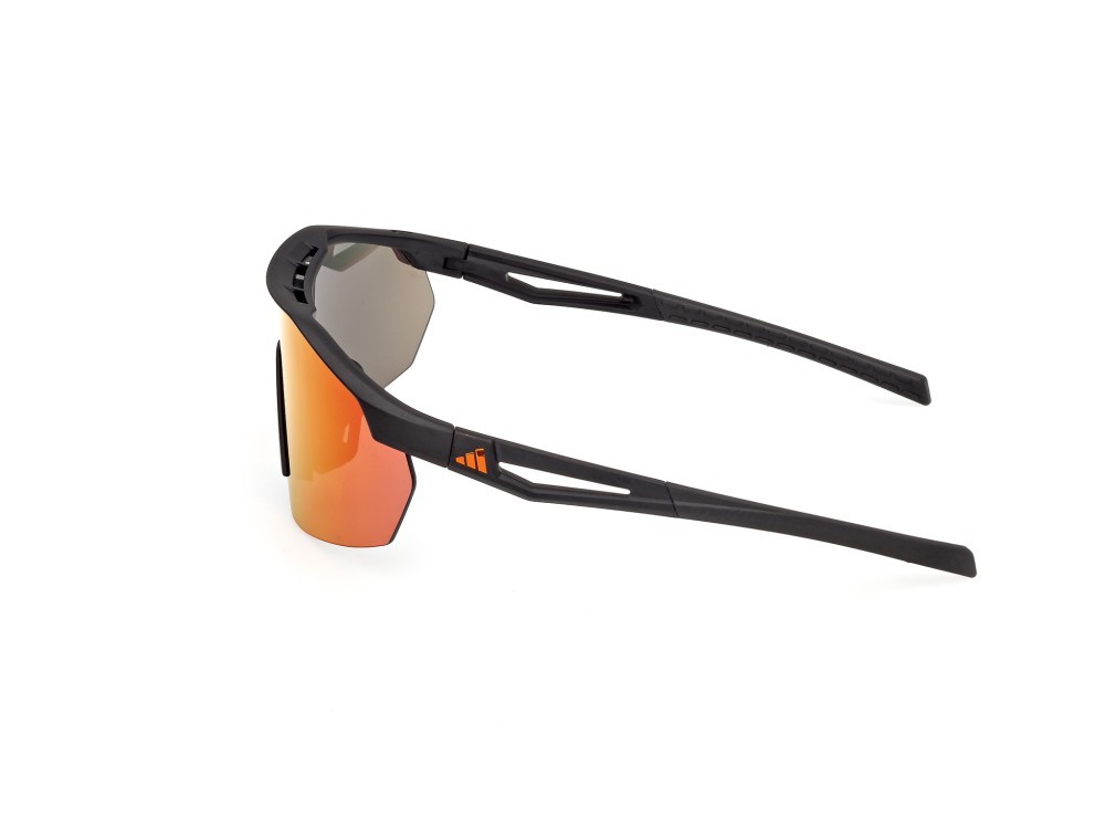 Occhiali da sole Adidas Sport Anemos Light S SP0116 (02L) colore nero opaco forma mask lenti high contrast - roviex specchiato