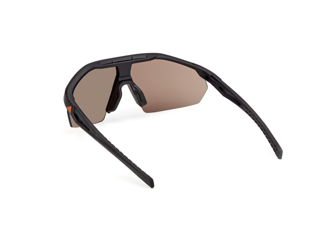 Occhiali da sole Adidas Sport Anemos Light S SP0116 (02L) colore nero opaco forma mask lenti high contrast - roviex specchiato
