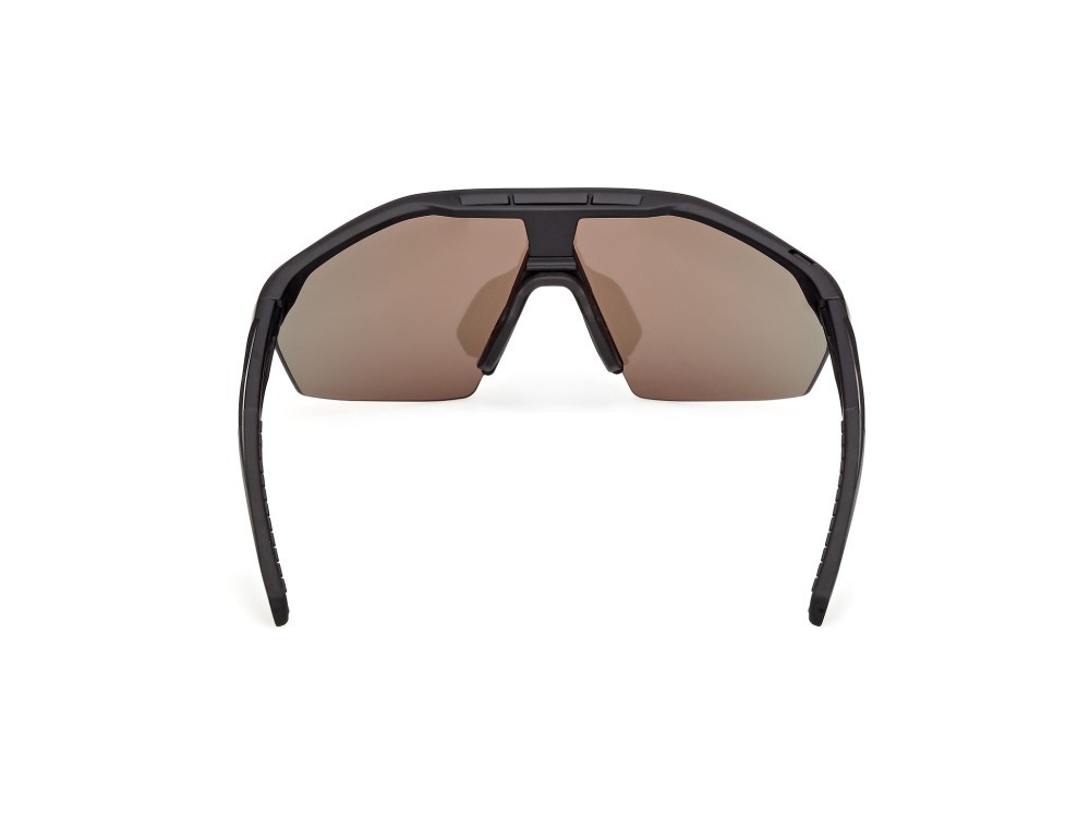 Occhiali da sole Adidas Sport Anemos Light S SP0116 (02L) colore nero opaco forma mask lenti high contrast - roviex specchiato