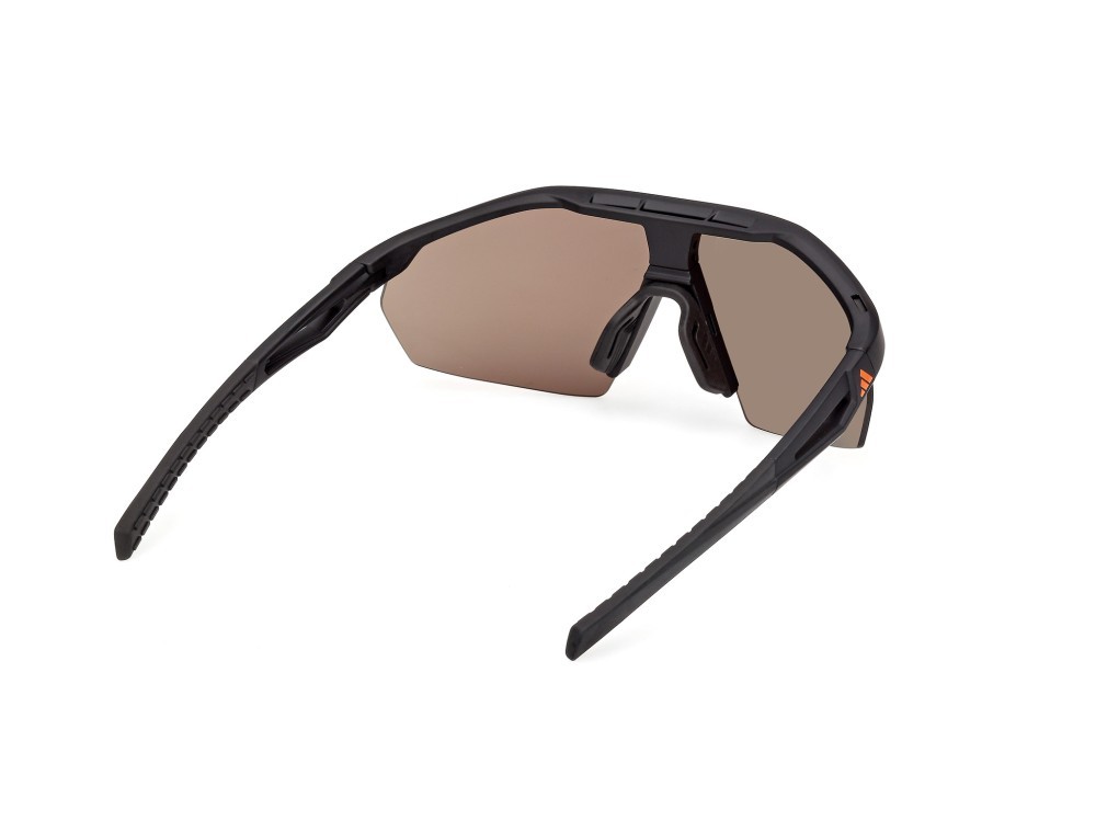 Occhiali da sole Adidas Sport Anemos Light S SP0116 (02L) colore nero opaco forma mask lenti high contrast - roviex specchiato