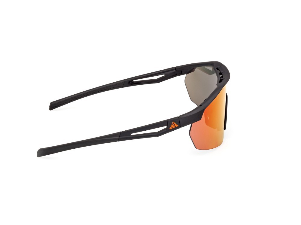 Occhiali da sole Adidas Sport Anemos Light S SP0116 (02L) colore nero opaco forma mask lenti high contrast - roviex specchiato