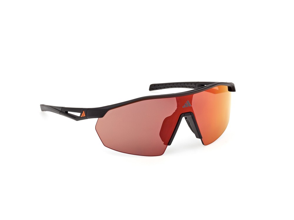 Occhiali da sole Adidas Sport Anemos Light S SP0116 (02L) colore nero opaco forma mask lenti high contrast - roviex specchiato