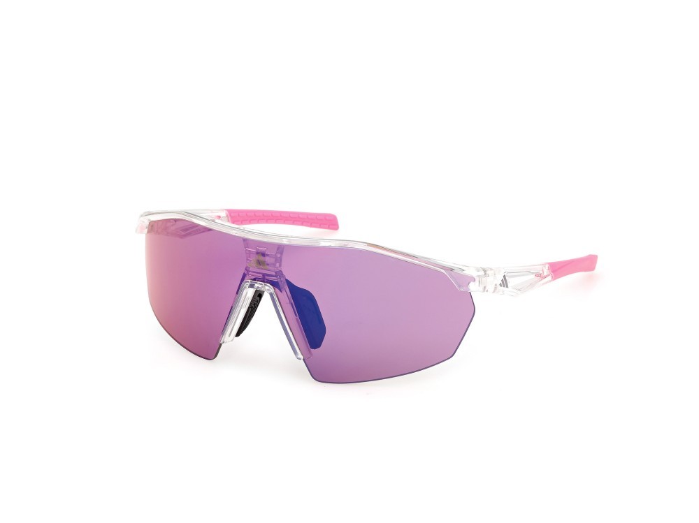 Occhiali da sole Adidas Sport Anemos Light S SP0116 (26Z) colore cristallo  forma mask lenti high contrast - viola sfumato o specchiato