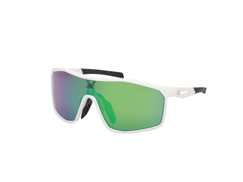 Sunglasses Adidas Sport Kalidro SP0117 (21Q) color bianco opaco shape mask lenses high contrast -  verde specchiato