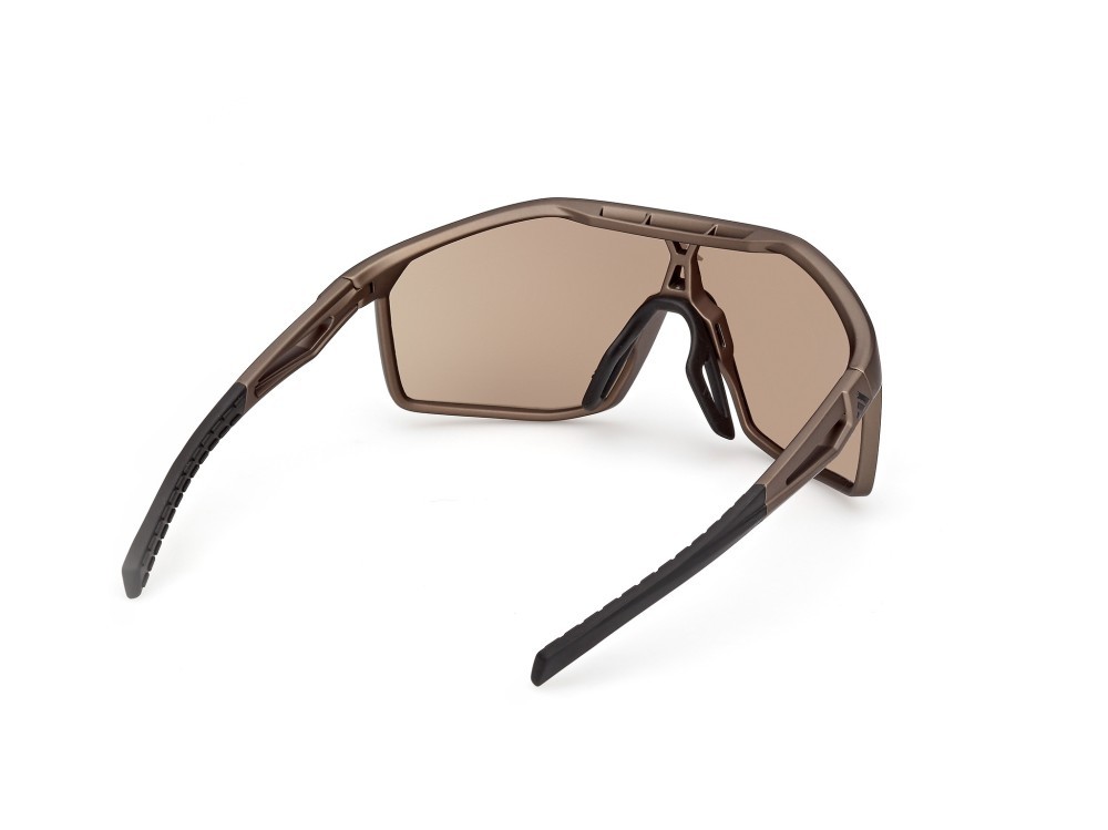 Sunglasses Adidas Sport Kalidro SP0117 (49G) color marrone scuro opaco shape mask lenses high contrast - marrone specchiato