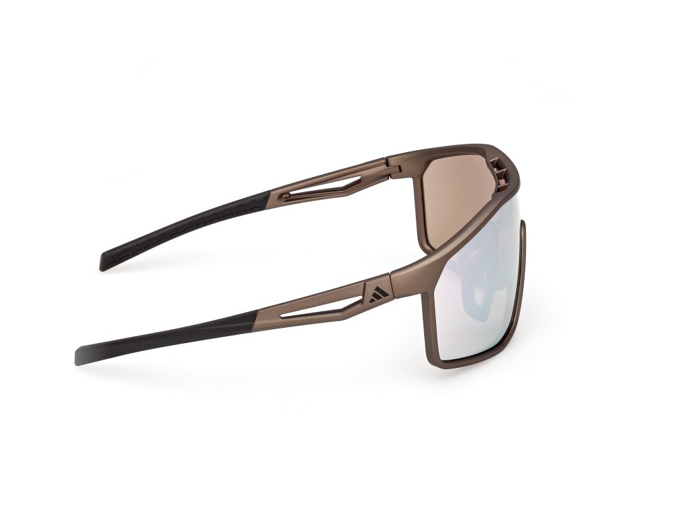 Sunglasses Adidas Sport Kalidro SP0117 (49G) color marrone scuro opaco shape mask lenses high contrast - marrone specchiato