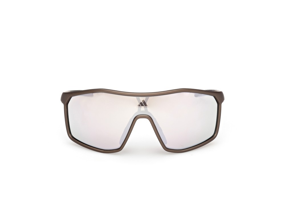 Sunglasses Adidas Sport Kalidro SP0117 (49G) color marrone scuro opaco shape mask lenses high contrast - marrone specchiato