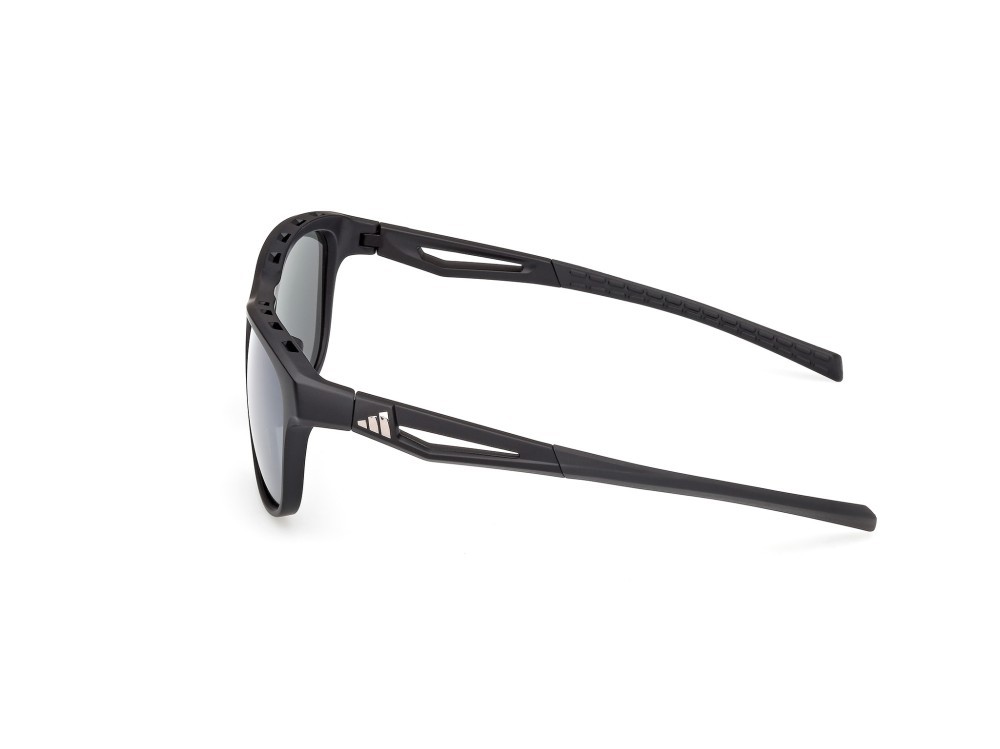 Sunglasses Adidas Sport SP0118 (02D) color nero opaco shape rectangle lenses fumo polar.