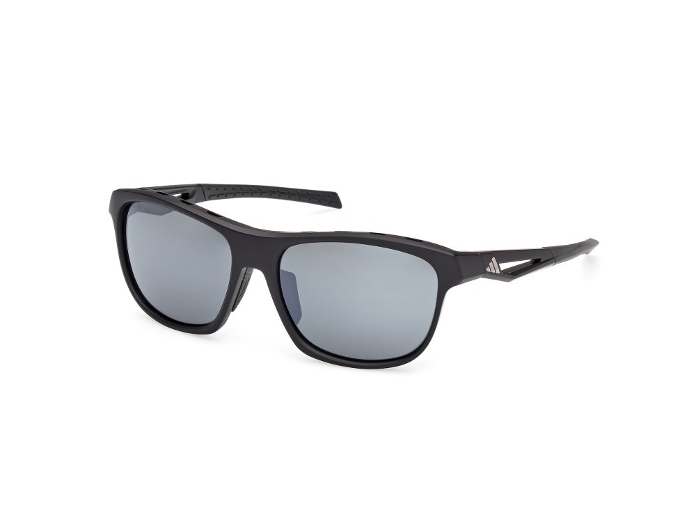 Sunglasses Adidas Sport SP0118 (02D) color nero opaco shape rectangle lenses fumo polar.