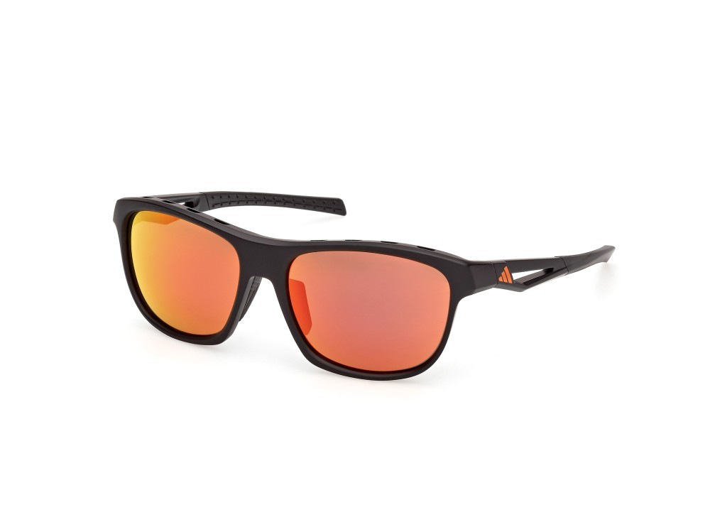 Sonnenbrillen Adidas Sport SP0118 (02L) farbe nero opaco form rechteckig gläser high contrast - roviex specchiato