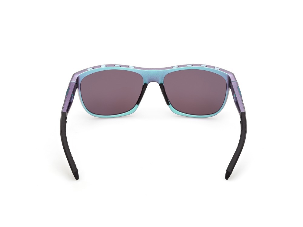 Sunglasses Adidas Sport SP0118 (97Z) color verde scuro opaco shape rectangle lenses high contrast - viola sfumato o specchiato