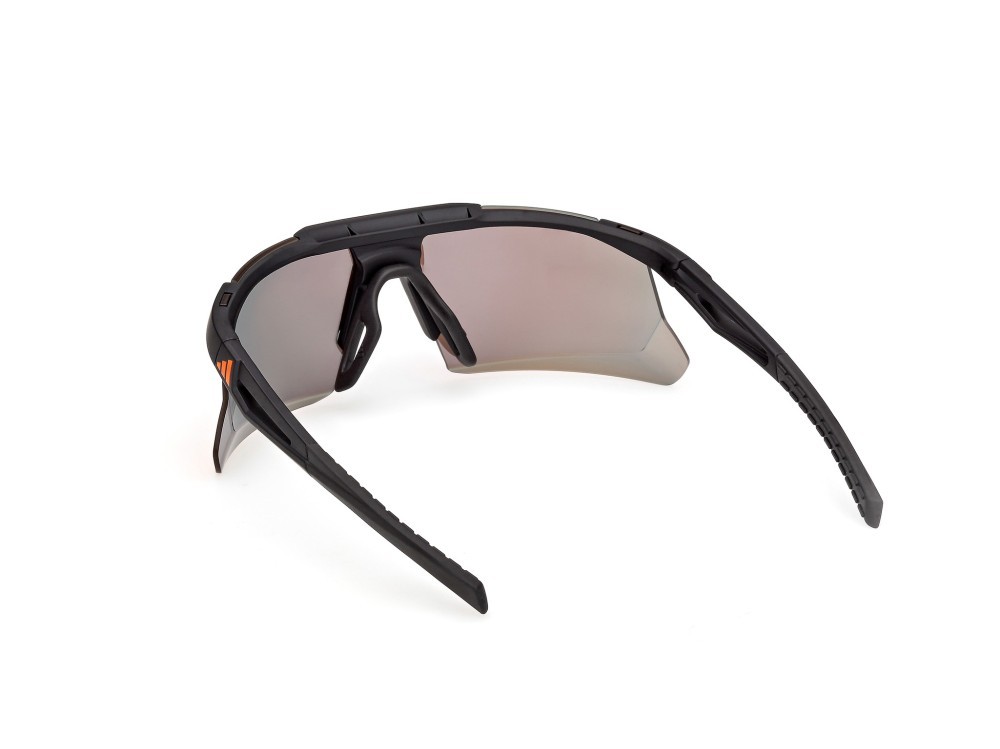 Occhiali da sole Adidas Sport Dunamis Bi SP0119 (02L) colore nero opaco  forma mask lenti high contrast - roviex specchiato