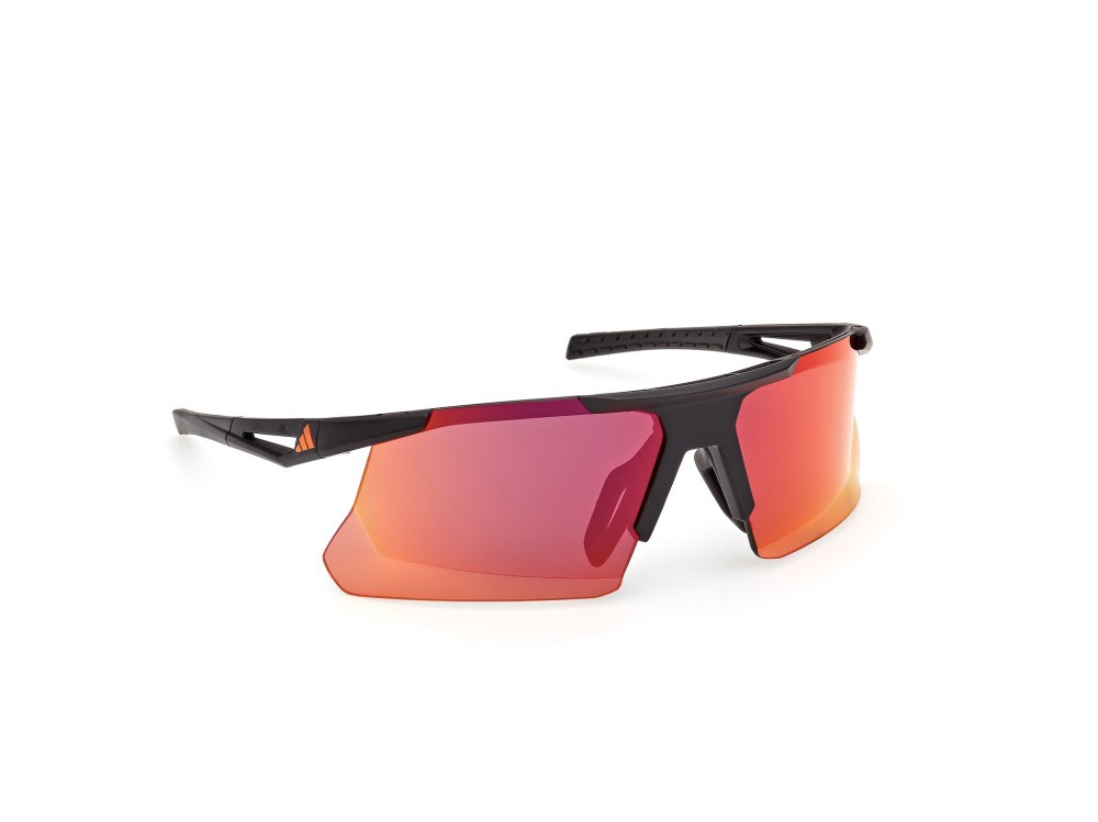 Occhiali da sole Adidas Sport Dunamis Bi SP0119 (02L) colore nero opaco  forma mask lenti high contrast - roviex specchiato
