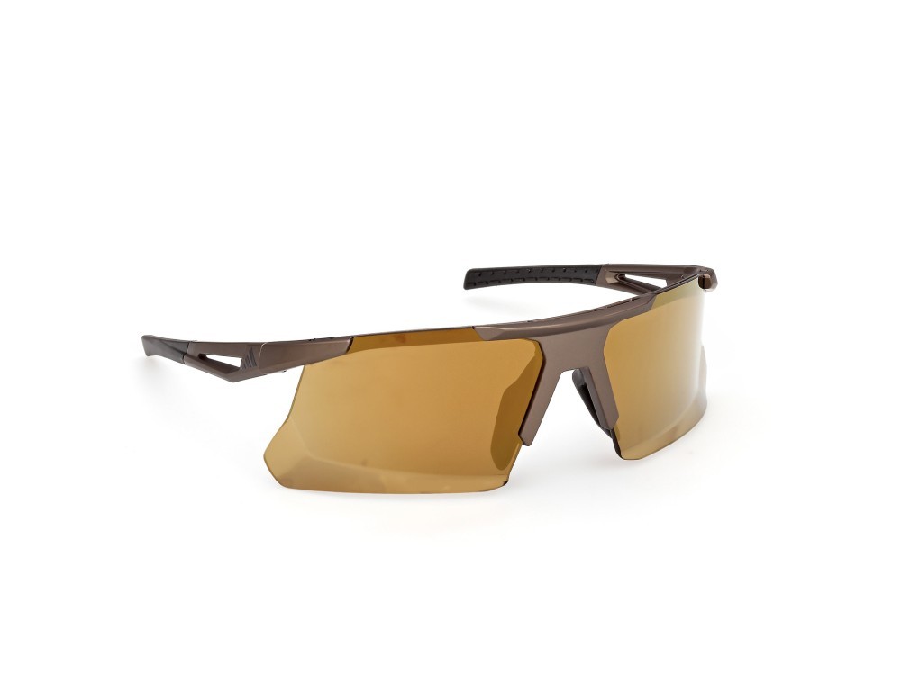 Occhiali da sole Adidas Sport Dunamis Bi SP0119 (49G) colore marrone scuro opaco - marrone chiaro/monocolore forma mask lenti high contrast - marrone specchiato