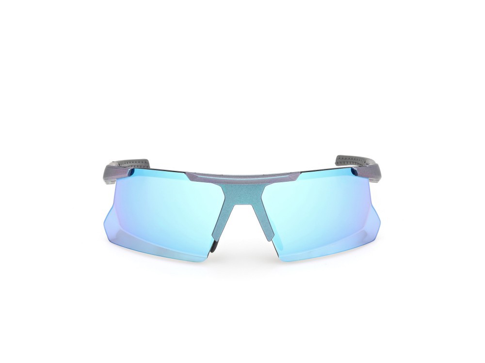 Sunglasses Adidas Sport Dunamis Bi SP0119 (97X) color verde scuro opaco  shape mask lenses high contrast - blu specchiato