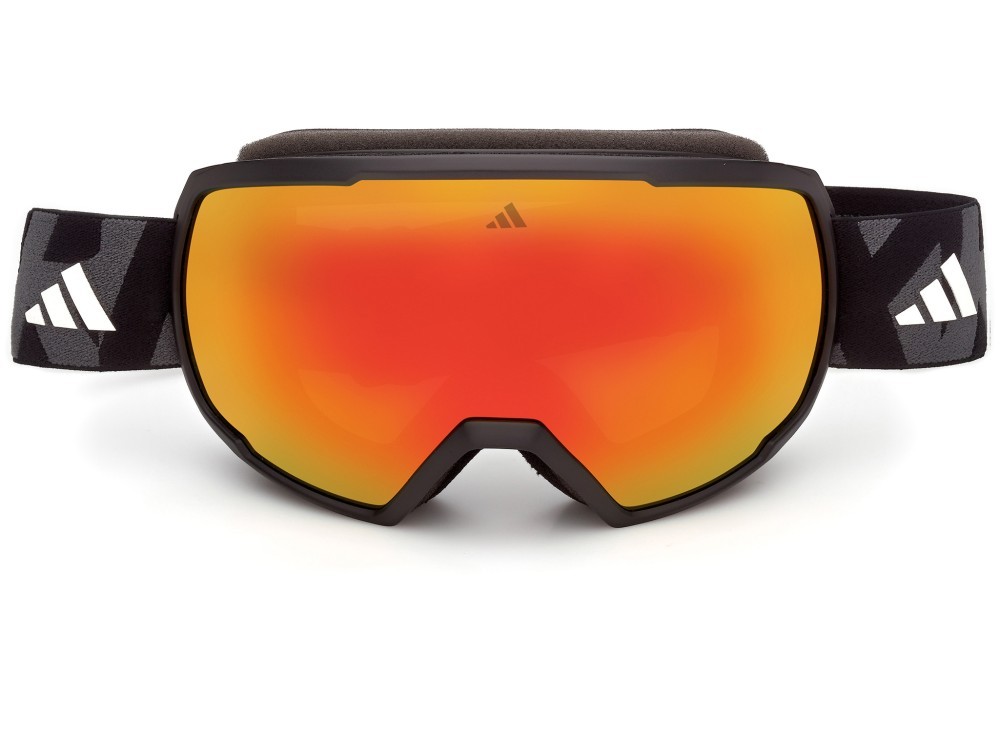 Ski and snowboard goggles Adidas Sport SP0121 (02U) color nero opaco / nero/texture shape mask lenses bordeaux specchiato