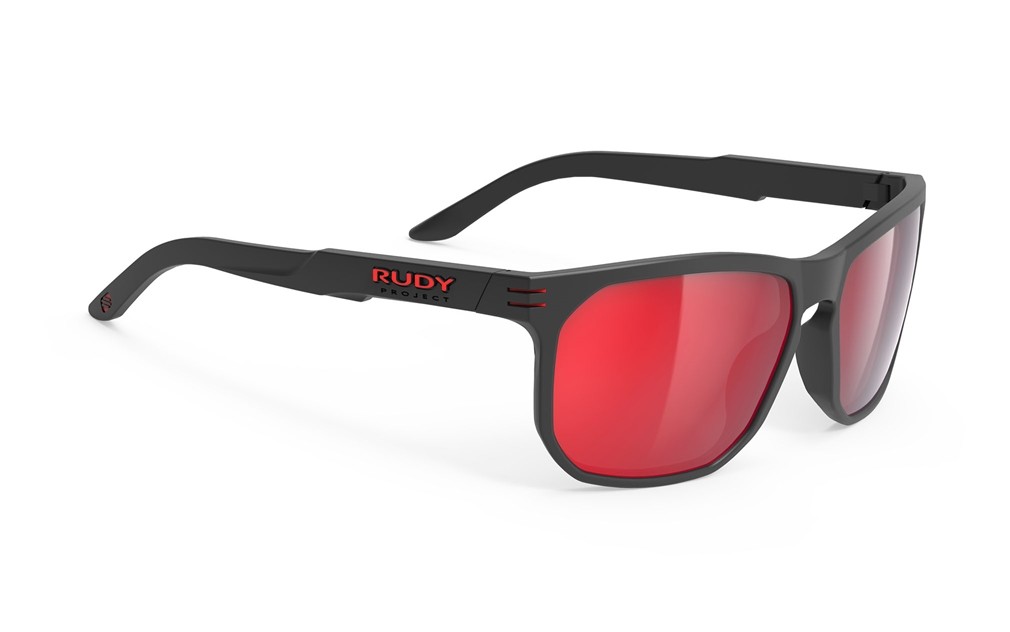 Occhiali da sole Rudy Project Soundrise SP136206-0001 colore black matte lenti polar 3fx hdr multilaser red