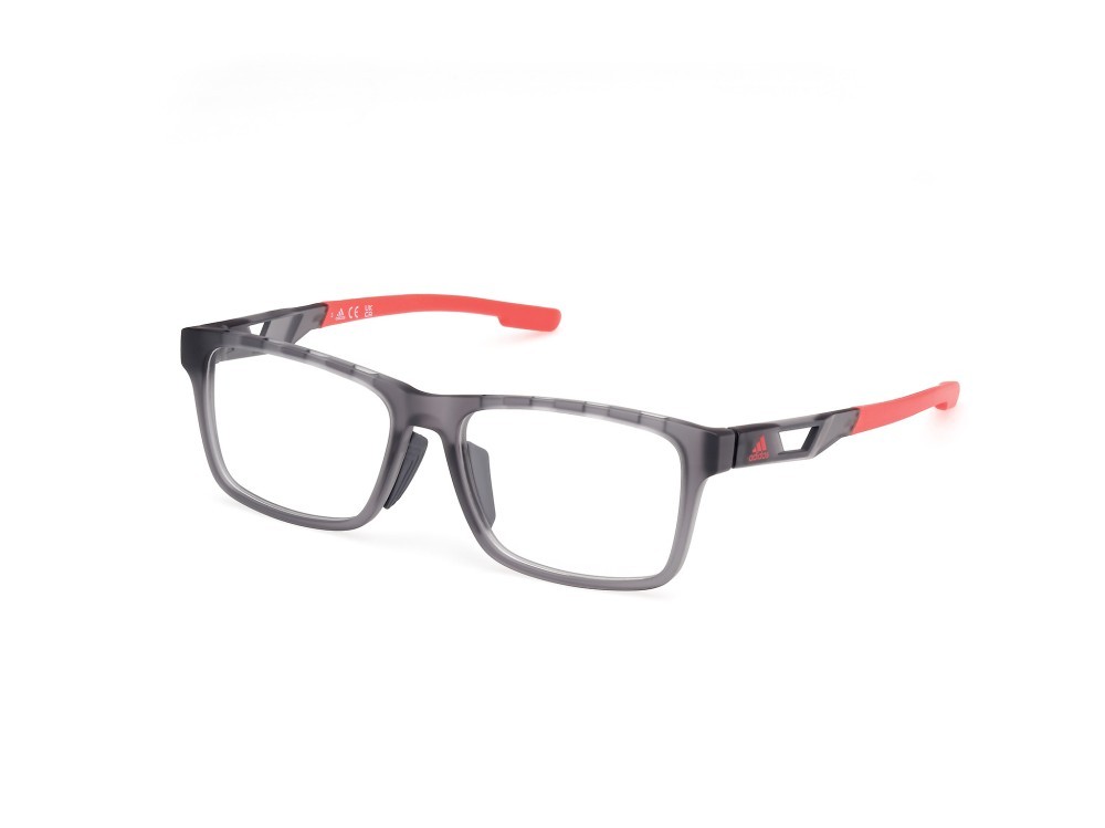Occhiali da vista Adidas Sport SP5089-H (020) colore grigio lucido - rosso chiaro opaco forma rettangolare 