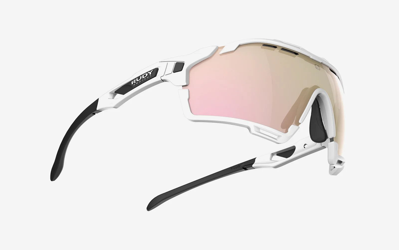 Occhiali da sole Rudy Project Cutline SP635469-S010 colore white gloss (bumpers included) lenti multilaser rose gold