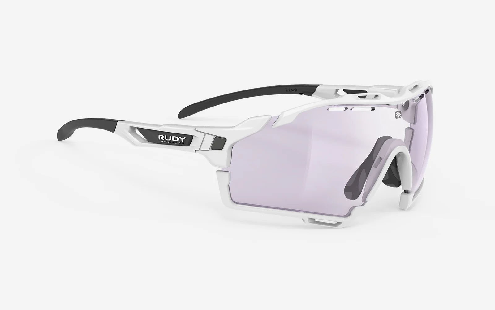 Sunglasses Rudy Project Cutline SP637569-S008 color white gloss (bumpers included) lenses impactx™ photochromic 2laser purple