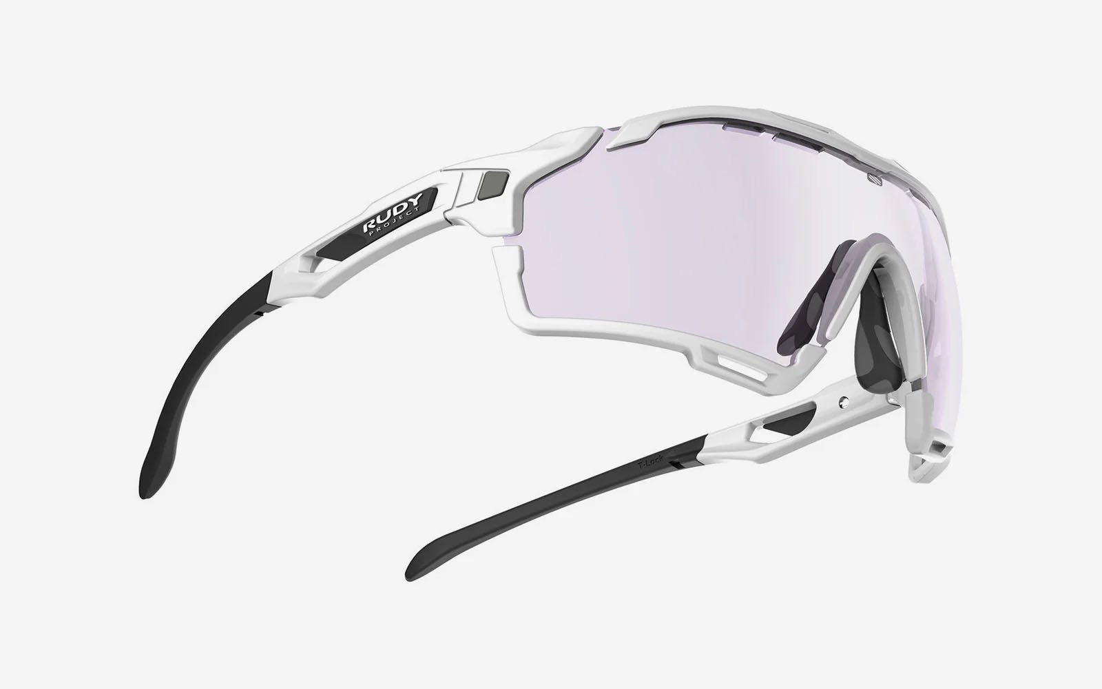 Sunglasses Rudy Project Cutline SP637569-S008 color white gloss (bumpers included) lenses impactx™ photochromic 2laser purple