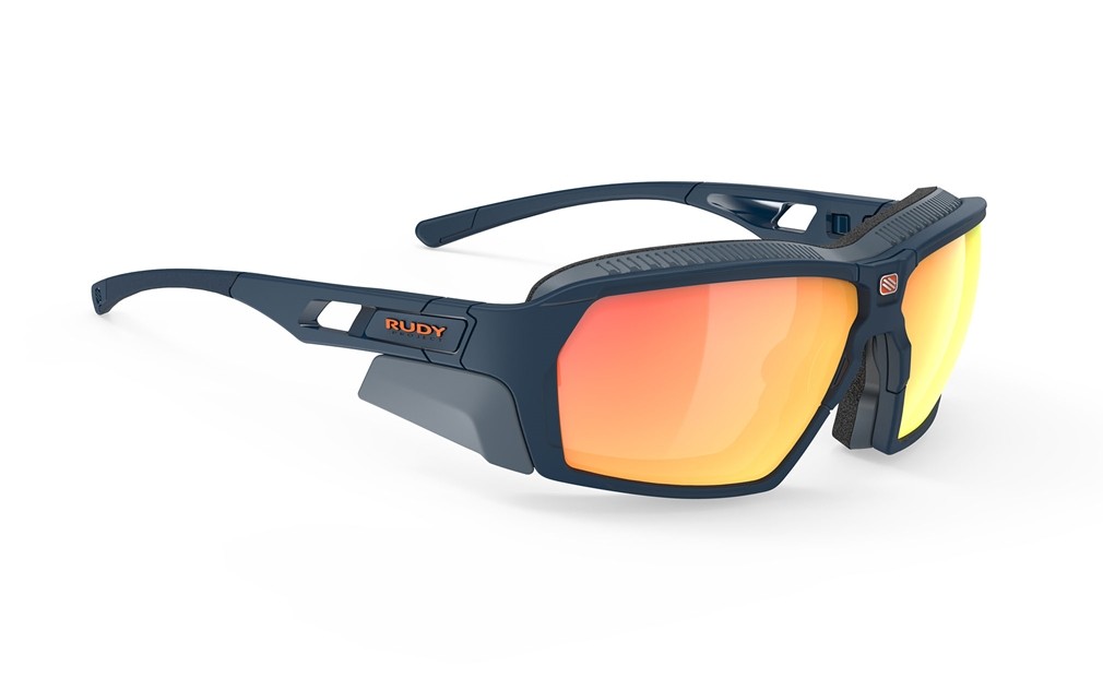Occhiali da sole Rudy Project Agent Q SP704047-0000 colore blue navy/ avio matte lenti multilaser orange