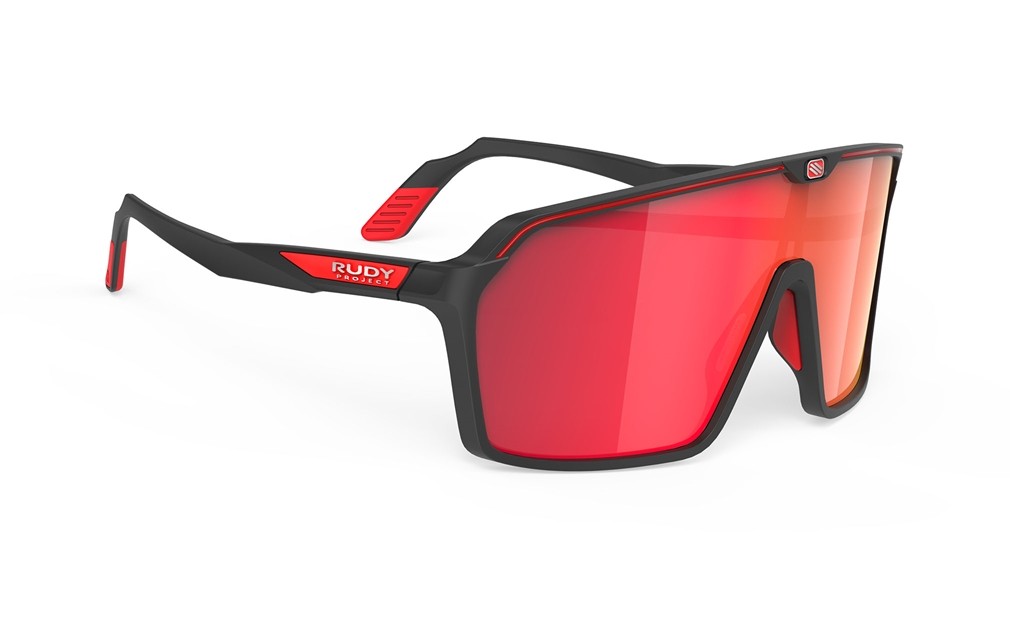Occhiali da sole Rudy Project Spinshield SP723806-0002 colore black matte lenti multilaser red