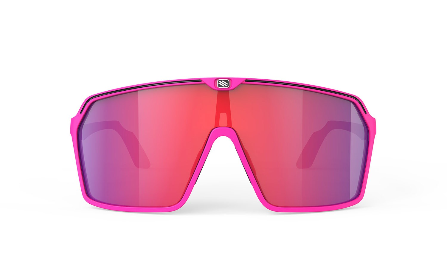Occhiali da sole Rudy Project Spinshield SP723890-0001 colore pink fluo / black matte lenti multilaser red